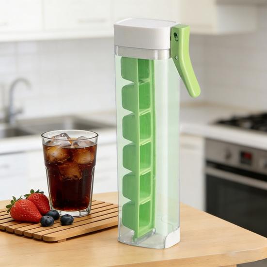 Yousheng One-Hand Press Ice Cube Tray with Lid Food-Grade Mold for Freezer Easy-Release Leak-Proof Space-Saving Ice Maker for Home
