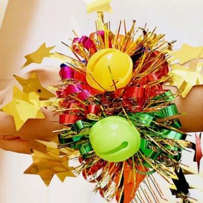 Yousheng Christmas Jingle Bell Wristband Tinsel Bracelet Dancing Performance Props Carnival Party Supplies Bell Bangle for Cheering Squad