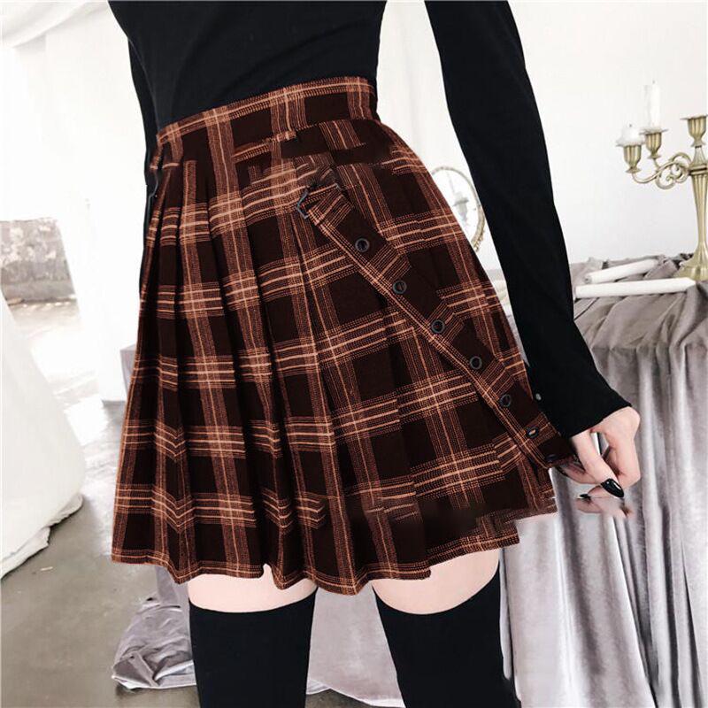 Popular Plaid Print Mini Skirt, Girls' Casual Slimming A-Line Skirt