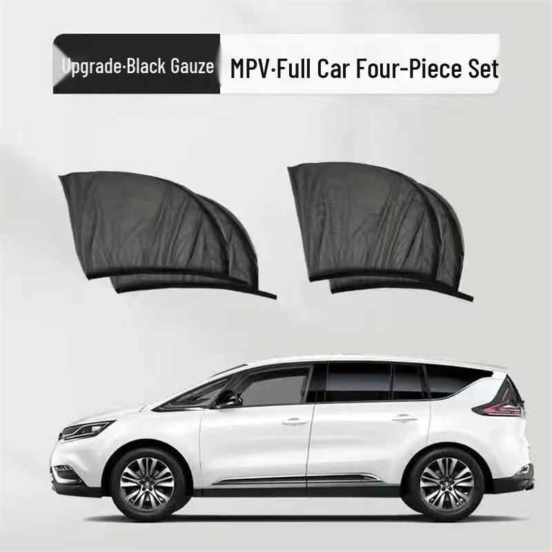Universal Car Window Sunshade with Anti-Mosquito Screen and Heat Insulation