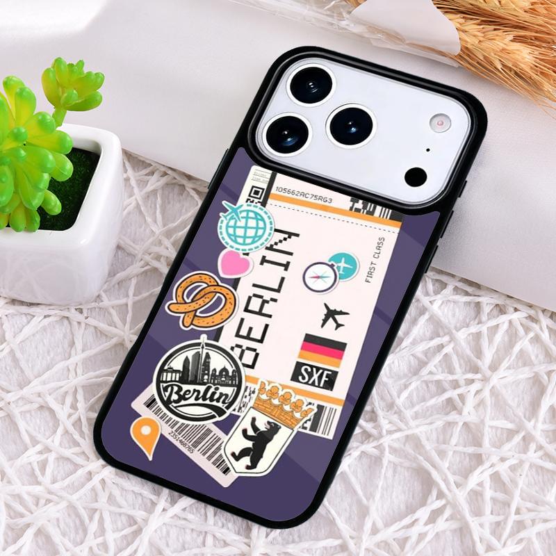 BOARDING PASS Phone Case for iPhone 17 Air 16 15 11 12 14 13 Pro Max Shockproof Cover