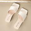 Luxury Women's Shoes Summer Comfortable Square Head Fish Mouth Middle Heel Beach Sandals Outdoor Casual Women's Sandals
