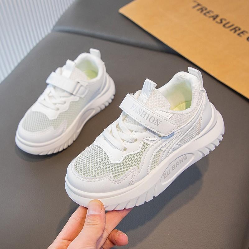 Boys' little white shoes 2025 summer new girls' mesh breathable casual shoes children's sports shoes soft-soled running shoes