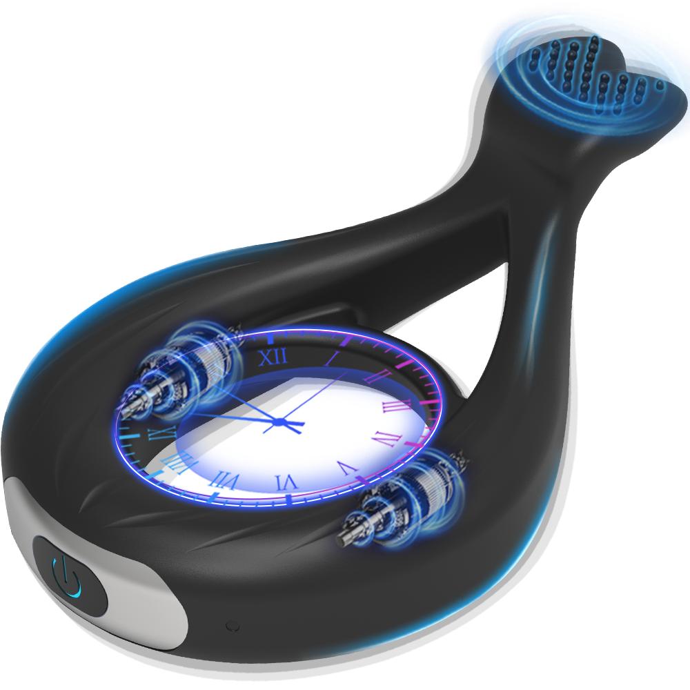 Penis Ring Vibrator G-Spot Stimulation  APP Control Adjustable Vibrating Ring Longer Harder Stronger Erection Toy Men Adult Penis Trainer Masturbator