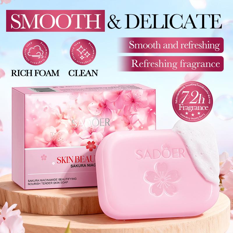 Sapone Niacinamide Sakura 100g Bianco Nutriente Ringiovanimento Detergente Sapone Profumato Prodotti per la Cura della Pelle