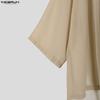INCERUN Men's Sheer Cowl Neck T-Shirt Short Sleeve See-Through Casual Party Streetwear Loose Tops 