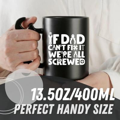 Tazza da Caffè da 400 ml con Manico a Chiave Manico in Ceramica Resistente al Calore Tazza da Tè Latte Acqua Regalo per la Festa del Papà Compleanno del Papà