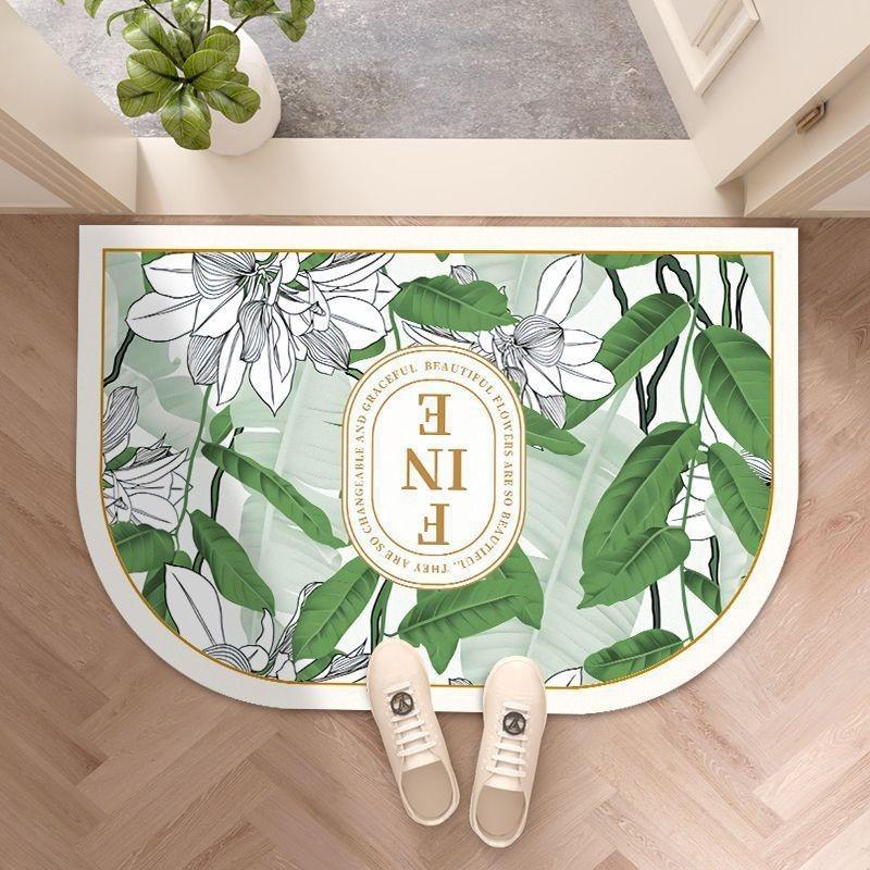 

Pastoral flower bathroom floor mat Diatom mud absorbent mat Non-slip foot pad at the door of the bathroom Quick drying 40X60cm 15.7X23.6in