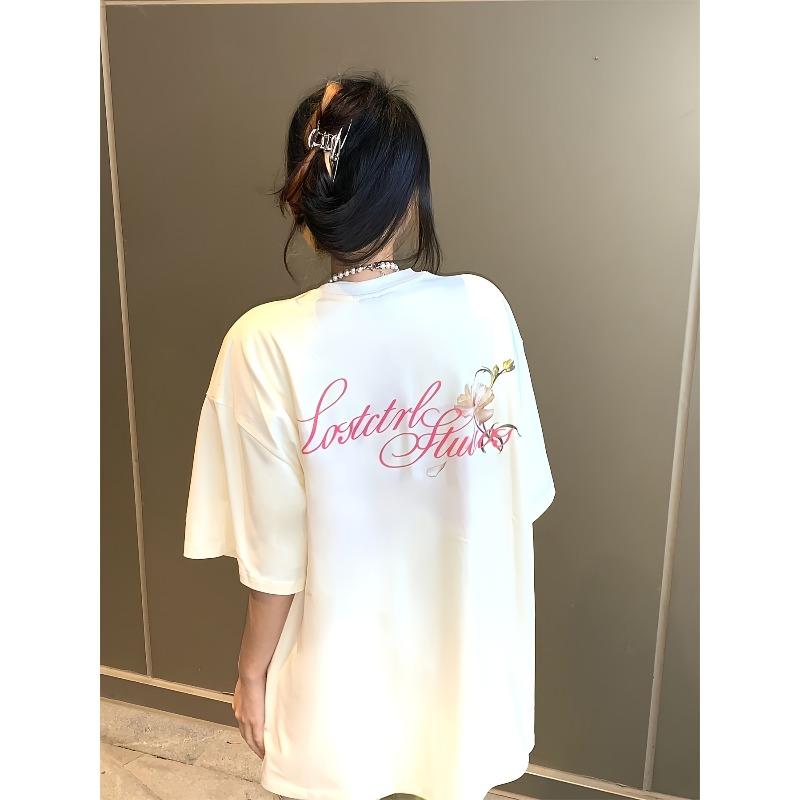 Letter Print Crew Neck T-shirt, Short Sleeve Casual Top For Summer & Spring, Women's Clothing