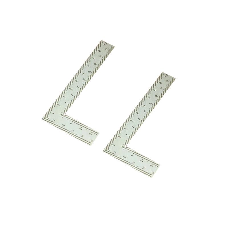 Mini Stainless Steel L-Shaped Double-Sided Precision Scale Ruler - High-Accuracy Measuring Tool for Leather Design, Metal Materi