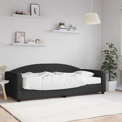 Vidaxl Sofa Z Materacem Do Spania, Czarna, 90X200 Cm, Tkanina