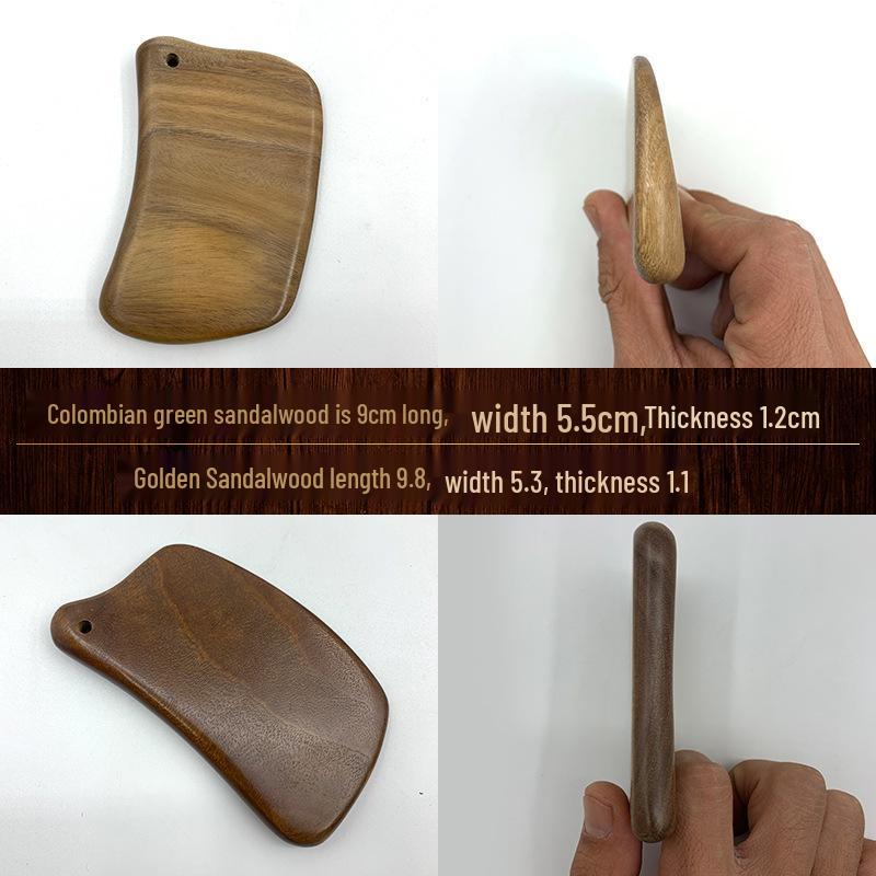 Grünes Sandelholz Gua Sha Brett für Ganzkörper- & Gesichtsmassage, Verdicktes Holzhandwerk