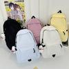 Original Simple Backpack Design Sense Niche High School College Students Simple Schoolbag Women Large Capacity Solid Color Backpack Tide