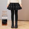 Fleece-gefütterte Rock-Leggings für Mädchen - Verdicktes zweiteiliges Set für Herbst & Winter
