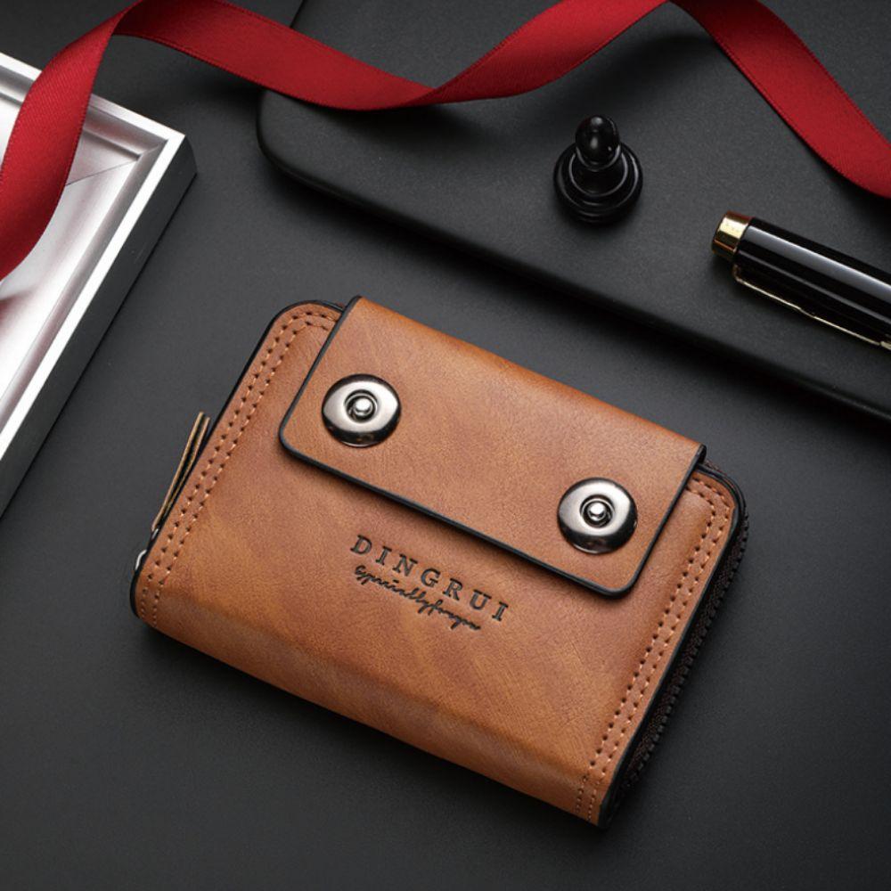 Multifunctional Three Fold Wallet Zipper Business Clutch Bag Creative Men Card Holder  Men