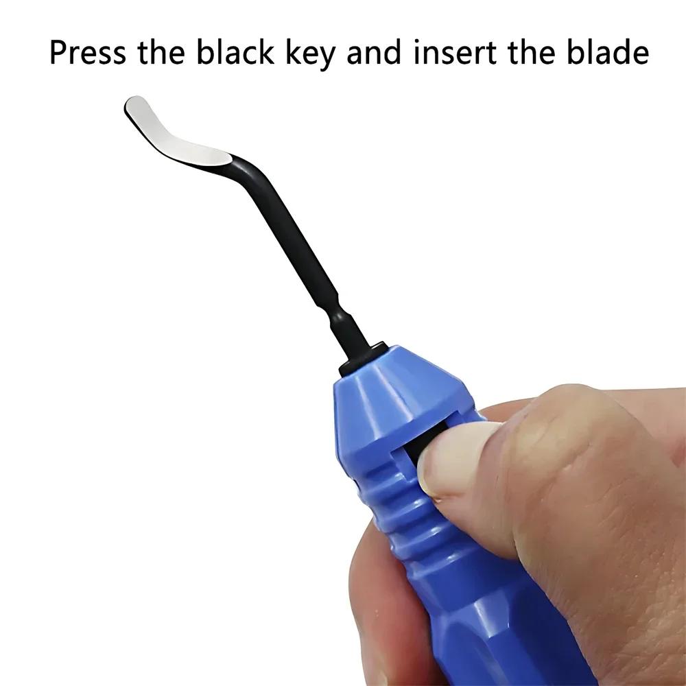 Trimming Knife Scraper Edge Deburring Head Cutters Set Burr Remover Hand Tool for Wood Plastic Handle with Blade