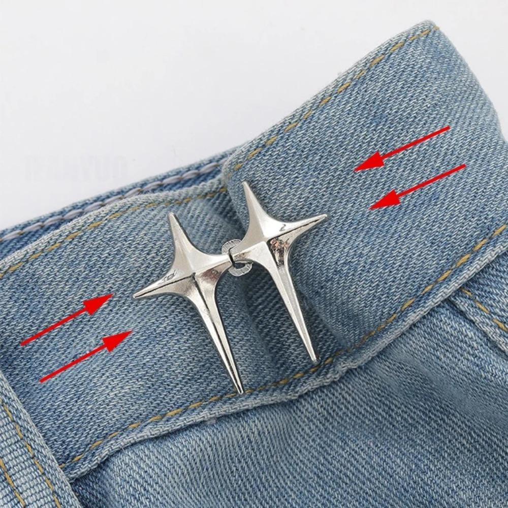 2 Paar Verstellbare Hosenbundschnallen Einziehbare Stiftclips für Jeans Hosen Röcke Taillenstraffer Druckknopf-Versteller Hosen