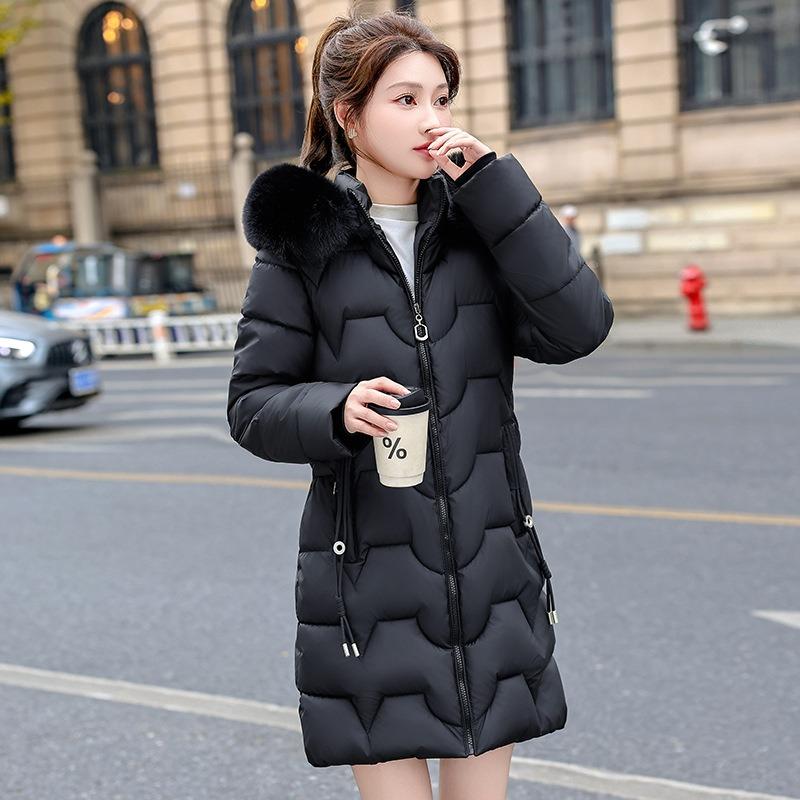 Slim-fit padded jacket, new jacket, women's winter padded jacket, medium and long padded jacket, thickened padded jacket.