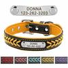 Hundehalsband Personalisiertes Benutzerdefiniertes Hundemarken-Halsband Graviertes Welpen-Katzen-Namensschild-Halsband Verstellbar für Kleine Mittlere Große Hunde Mops