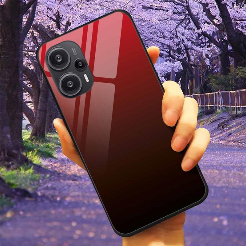 For Xiaomi Poco F5 5G / F5Pro Case Tempered Glass Lake Moon Hard Phone Cover for POCO F5 Pro Capas Funda on PocoF5 Luxury Coque