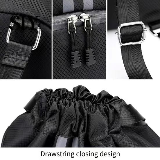 Sports Backpack Drawstring Gym Bag Soccer Basketball Organizer with Separate Shoe Compartment Large Capacity Waterproof Design