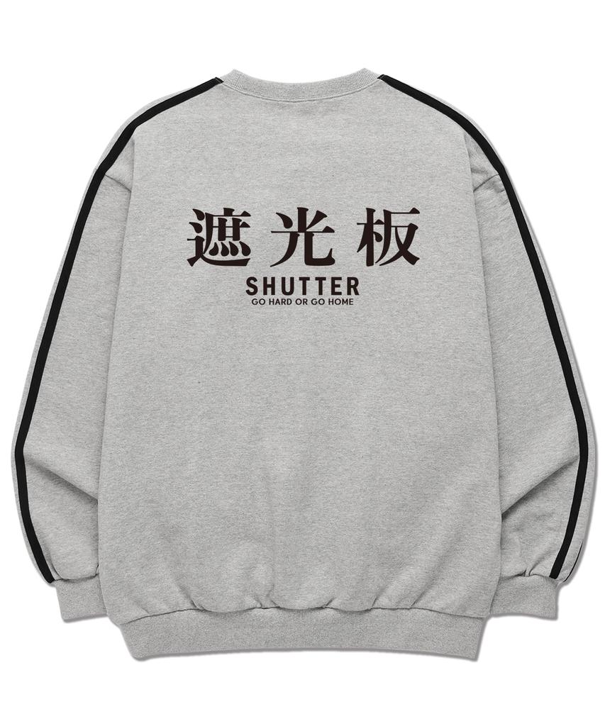 SHIRTER Text Logo Ver.2 Sleeve Tape Sweatshirt (Sls019) Melange Gray