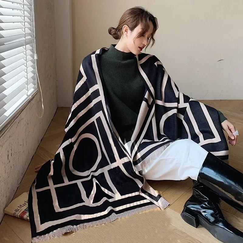 Winter Cashmere Scarf Women 65X185Cm Female Warm Pashmina Shawls Wrap Scarves Blanket Thick Ladies Bufanda Design