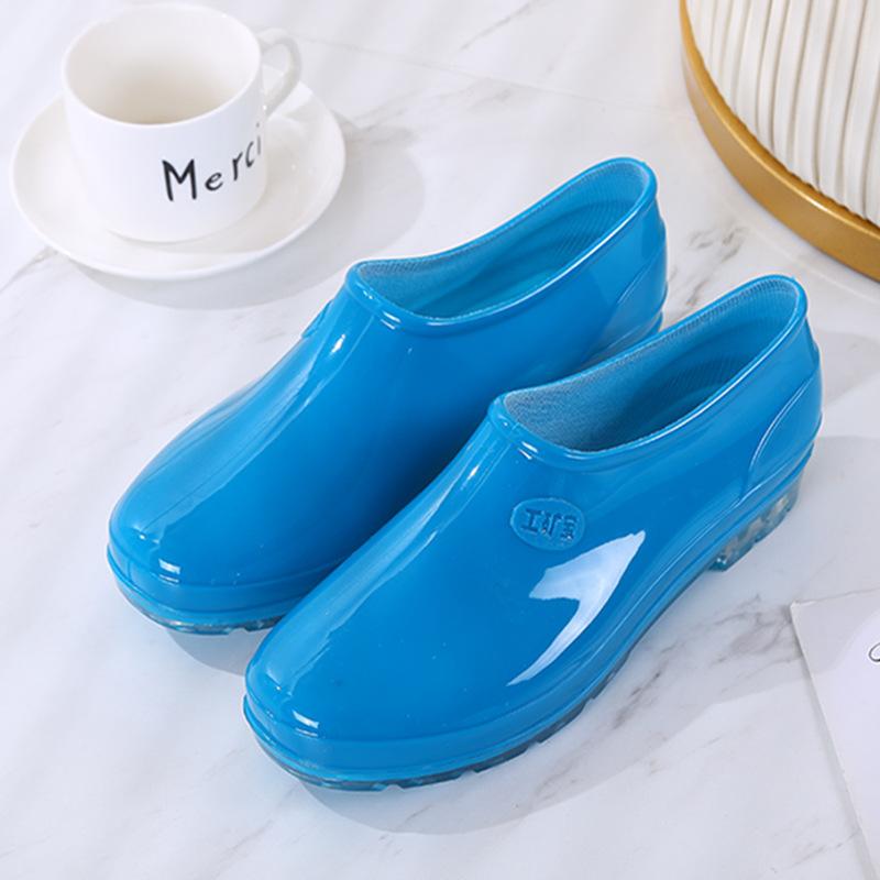

Модная взрослая дождевая обувь женская верхняя одежда низкие нескользящие водонепроницаемые туфли рабочие водные сапоги комбинезоны легкие резиновые сапоги летние 41