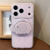 Lila Elefantenbaby Magnetischer Gürtelhalter für iPhone Transparente Niedliche Hülle Weiche Handyhülle