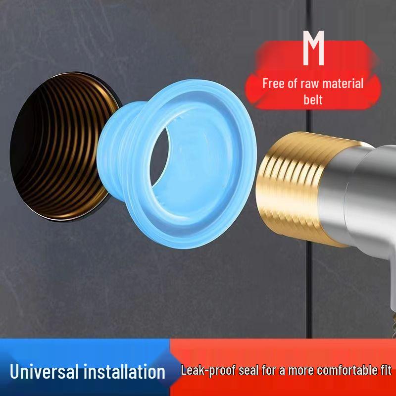 Swap silicone washer gasket for four-point faucet with waterproof triangular valve seal ring.