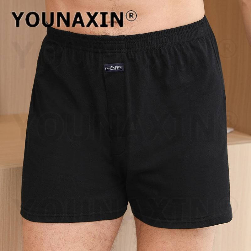 Men's Cotton Boxer Briefs High Waist Casual Plaid Pajama Shorts Plus Size Big Underwear Home Sleep Bottoms M L XL 2XL 3XL