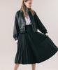 Peullaseukeu Matte Long Pleated Skirt -Bk