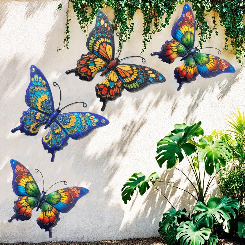 Decoración de Pared de Mariposa de Metal Set de 3 Piezas para Jardín y Patio Arte de Pared