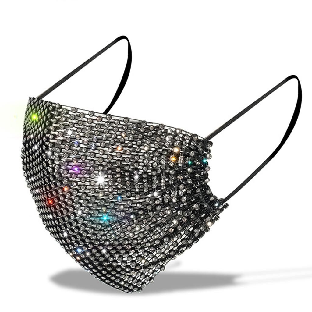 Sexy Crystal Mask Glitter Rhinestones Jewelry Face Covering for Masquerade Party