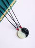Couple Dragon Phoenix Serpentine Vintage Chinese Handmade Pendant Necklace