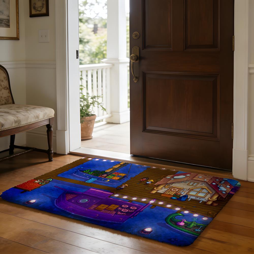 Floor Mat Soft Flannel Rug Non Slip Absorbent Mat for Bathroom Bedroom Home Decor Hot Anime S Stardew V Valley