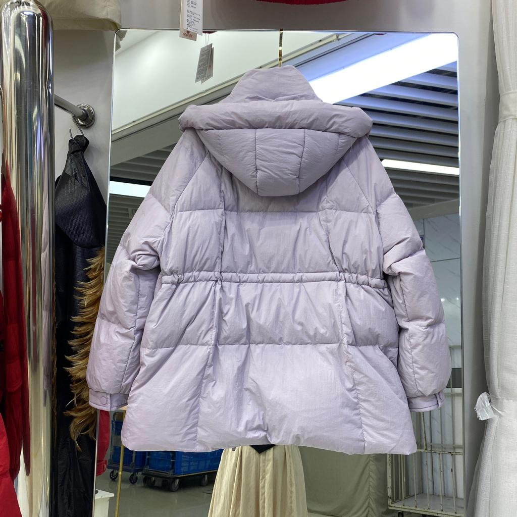 New fashion down jacket women's medium and long thickened waist and thin white duck down winter coat tide