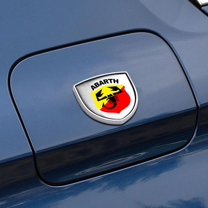 1Pc Car Metal Sticker Custom Shield Car Rear Trunk Shield Emblem Badge Sticker for Abarth Abbas 695 595 500 Competizione 124 Spider PUNTO