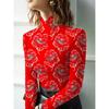 Women's Cheongsam Collar Long Sleeve T-Shirt, Regular Version, Spring and Autumn Collection