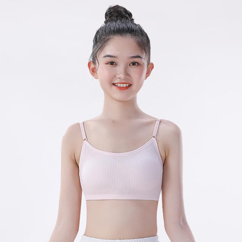 Girls' Adjustable Cotton Bandeau Bra for Middle & High School Students, Ages 12-18