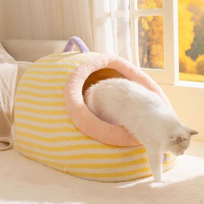 Katzen- und Hundekorb, Komfortables Kleintierhaus, Ideal für Herbst Winter,