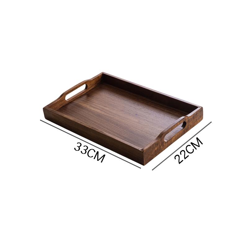 Chinese Style Household Black Walnut Solid Wood Rectangular Wooden Tray Coffee Cup Tea Tray Storage Plate Dining Plate Home