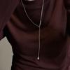 925 Sterling Silver Beads Fashionable Hypoallergenic Custom Pendant Adjustable Sweater Chain Necklace for Women