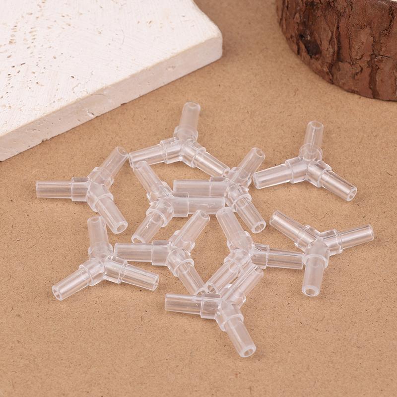 10Pcs Aquarium Airline Tubing Connectors Plastic Valve Joints Fish Tank Transparent Air Tube Adapters For 4Cm Id Air Line Hose