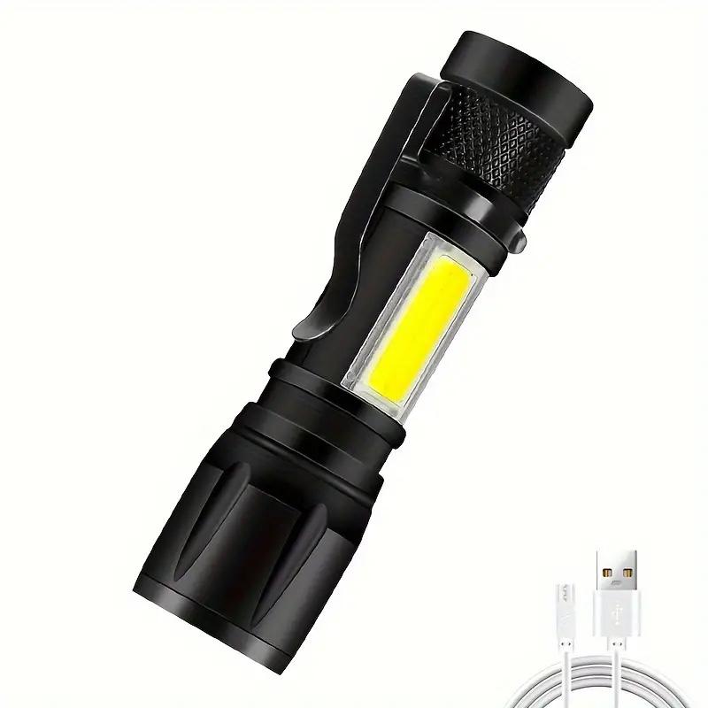 Mini Torch Rechargeable LED Flashlight High Power Zoom Fishing Light Waterproof Outdoor Lighting Camping Emergency Lantern