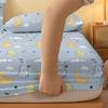 1 Cartoon Cute Animal Dinosaurs Printed Matte Fitted Sheet, Bedroom Printed Bed Cover, Bedding (excluding Pillowcases)