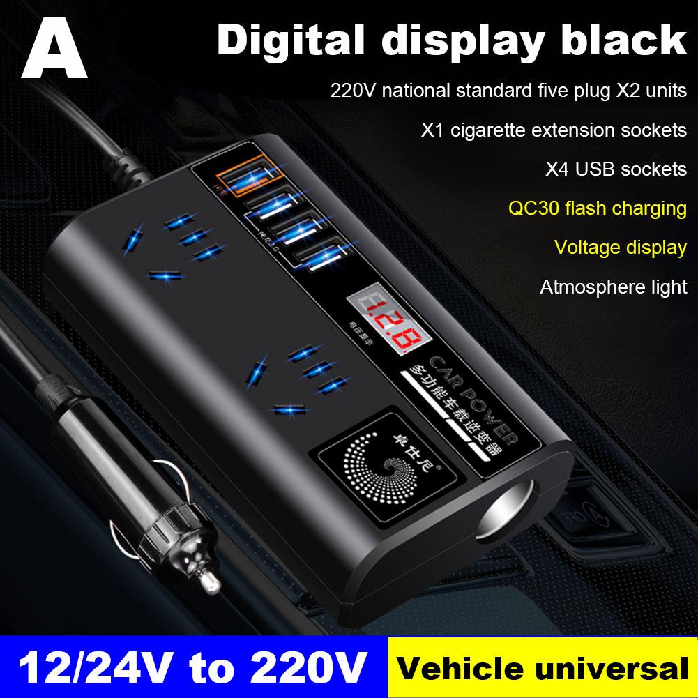 200W Car Inverter DC 12/24V To AC 220V Converter Outlets Adapter USB 4 Power Inverter Universal Y8B3