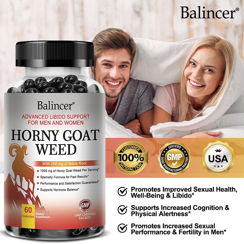 Horny Goat Weed Capsules 120 Count, Maca Root & L‑Arginine Complex, Natural Energy Herbal Supplement