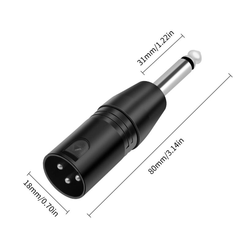 3Pin Female To 1/4 6.35mm Male Stereo Adapter Port 6.35mm To 3Pin Male 3Pin Guitar Converters for Camcorders Recorders