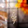 Snake Pendant Necklace for Women Sparkling Cubic Zirconia Animal Necklace Jewelry Gift